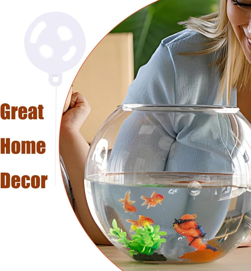 Wonfly 2-Pack Tank Decorations, Cute Little Diver, Aquarium Decoration Accessories Ornaments with Float Ball, Playmate for Tank Suitable for All Kinds of Fish and Tanks (Orange) - Image 5